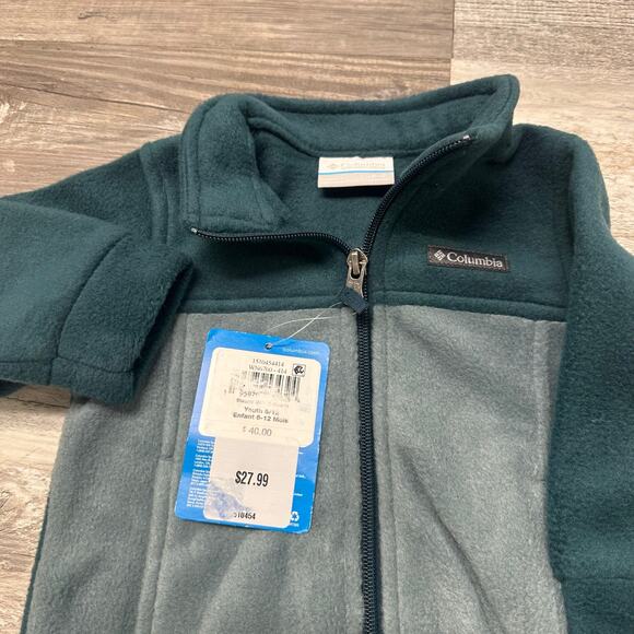 NWT Columbia Steens Mountain II Fleece Green Baby 6-12M Full Zip Jacket Gorpcore - Picture 1 of 9